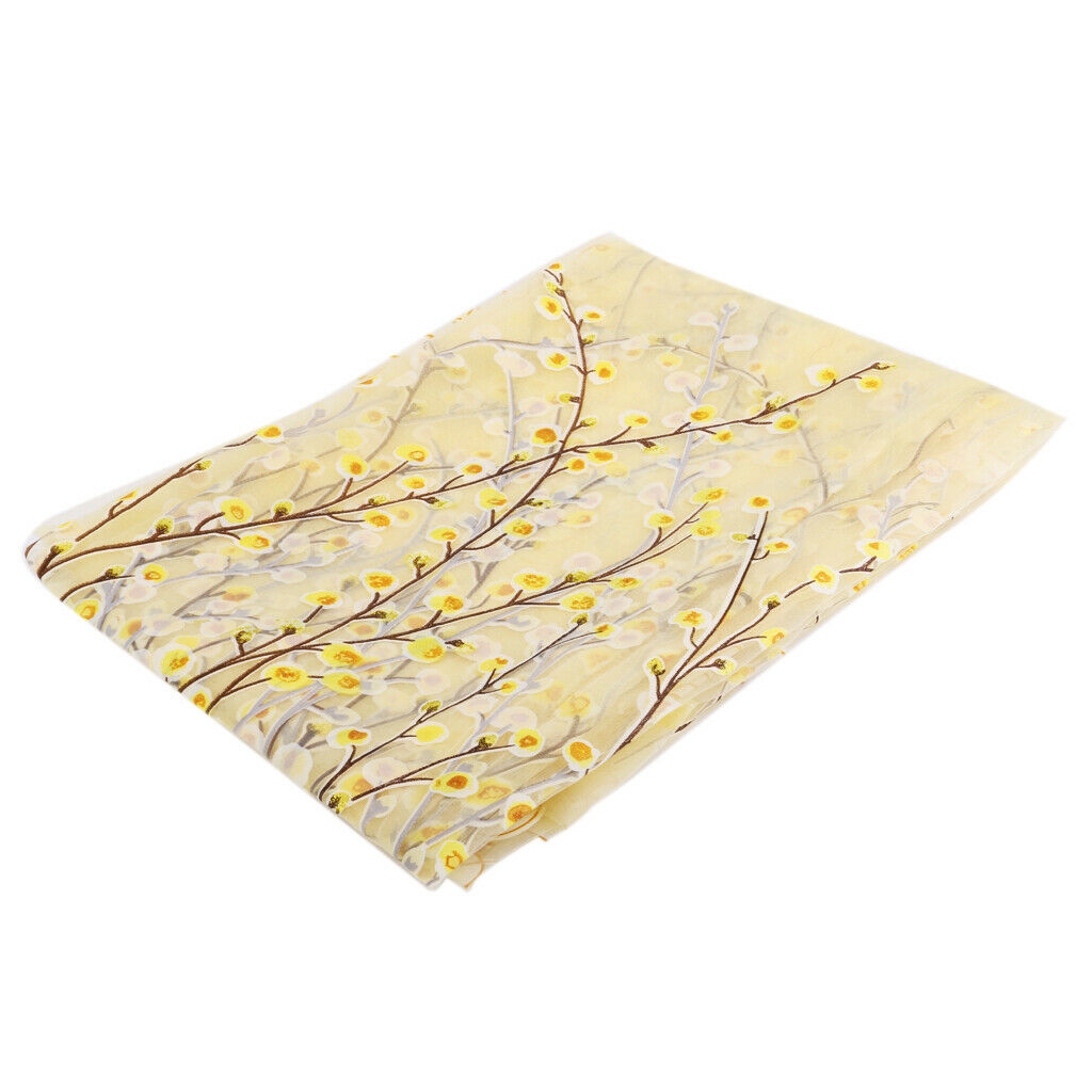 100x200cm Plum Blossom Wintersweet Curtain Tulle Room Divider -Yellow