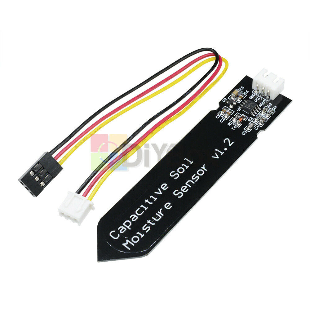 2PC Analog Capacitive Soil Moisture Sensor V1.2 Corrosion Resistant Sensor Cable