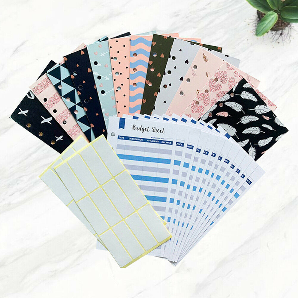 12PCS Cash Envelope Budget Wallet Receipt Organizer Saving Deposit Vertical Case