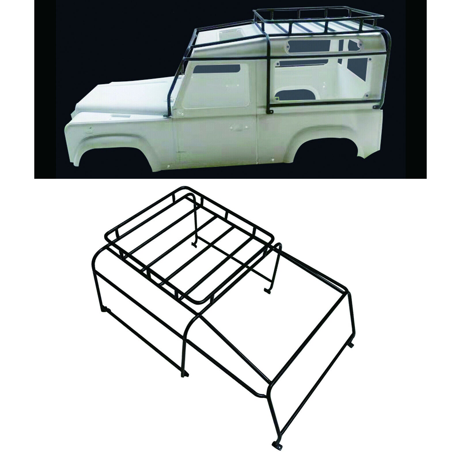 RC Crawler 1:10 D90 Metal Roof Rack with Light Stand for   D90 Defender