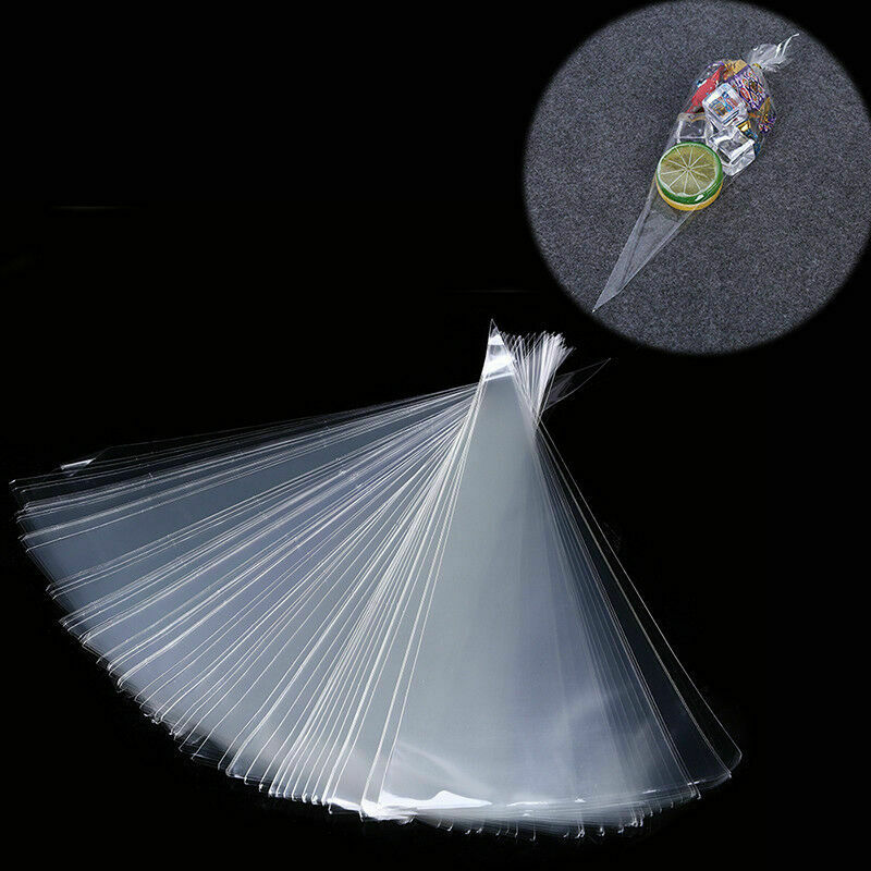 100Pcs Clear Sweet Bags Chocolate Popcorn Candy Storage Bags Gift New Year Party