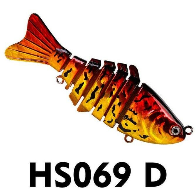Durable Fishing ABS Wobblers Lures Multi Jointed Hard Baits Trolling Pike Carp S