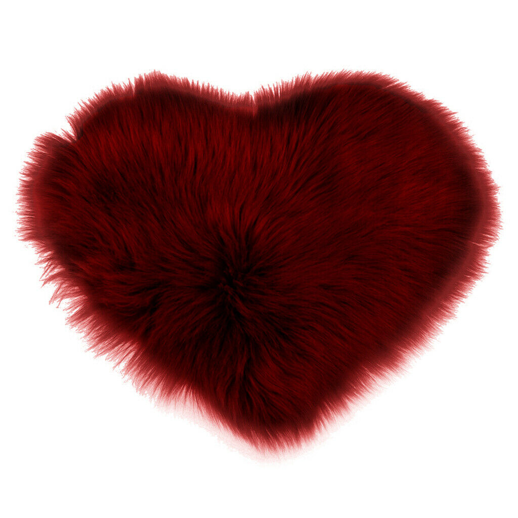 Red &Violet Super Soft Warm Heart-shaped Wool-like Plush Throw Pillow Case