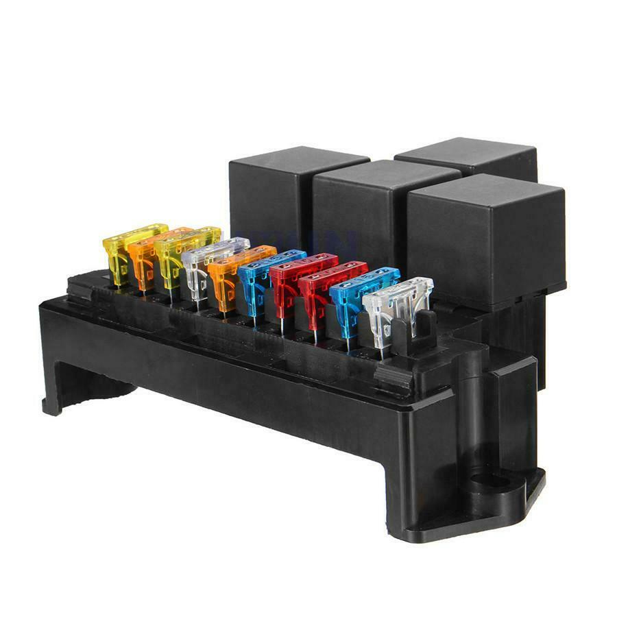 10 Way 5-Pin Waterproof Relay Fuse Block Holder Automotive Marine Fuse Box Truck