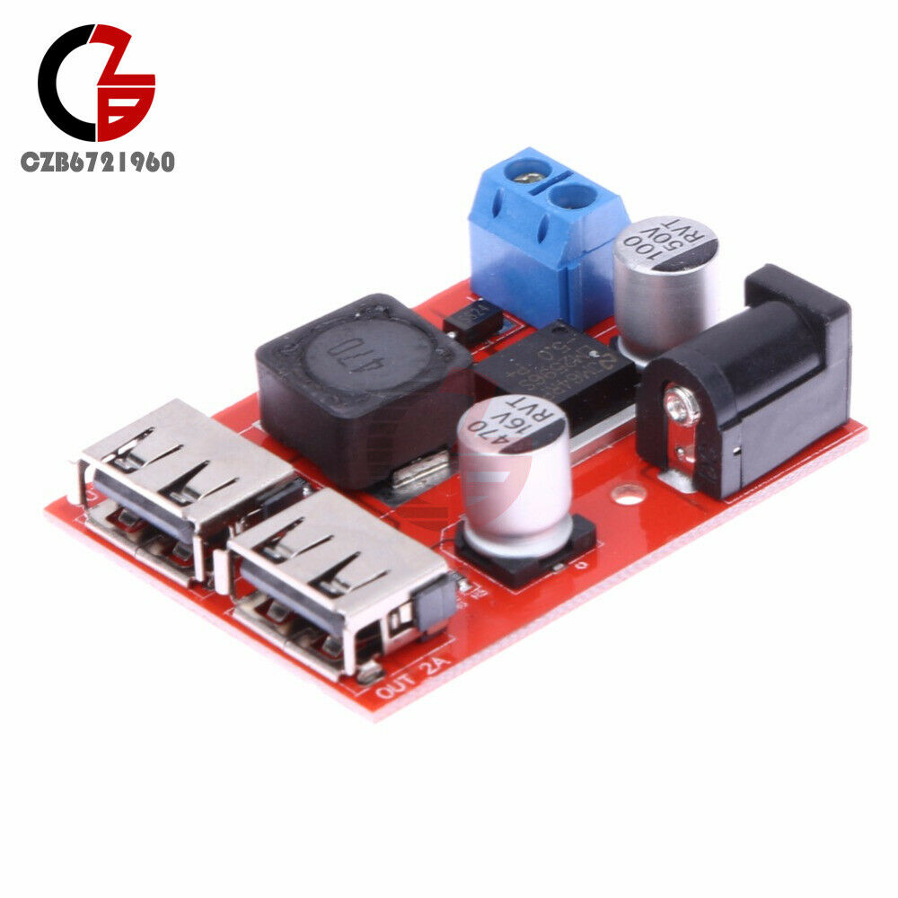 DC 6-40V to 5V 3A Buck Converter Module Dual USB Charger Step Down Power Supply