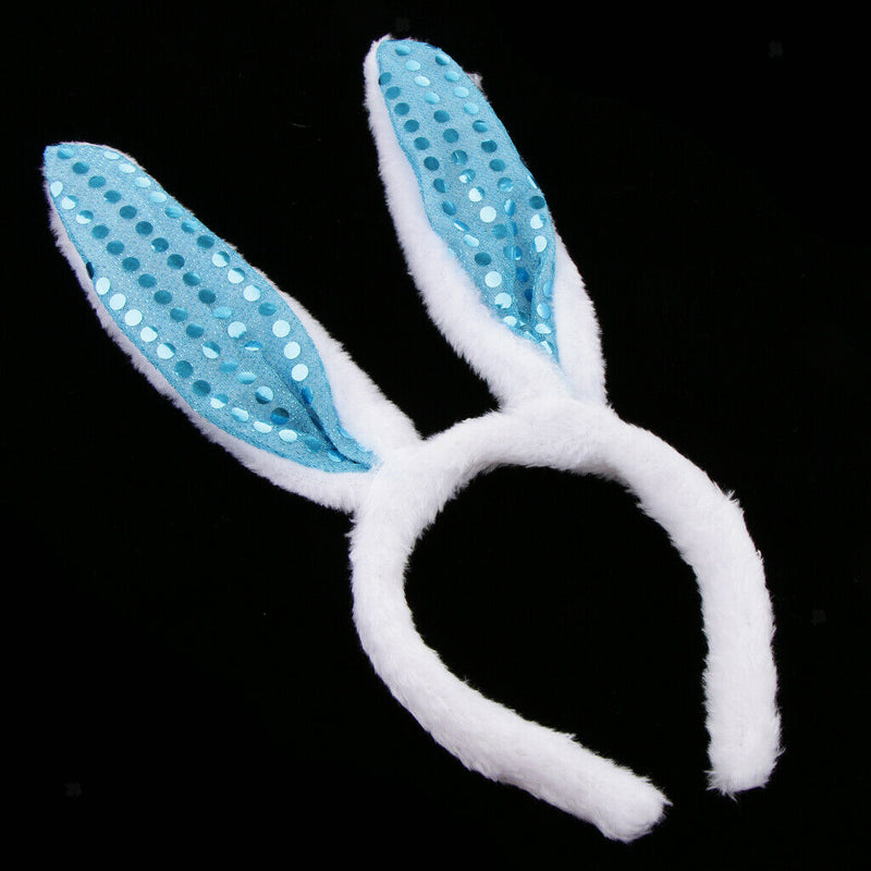 Bunny Ear Headband Rabbit Ear Hairband Baby Shower Party Hair Decor Sky Blue