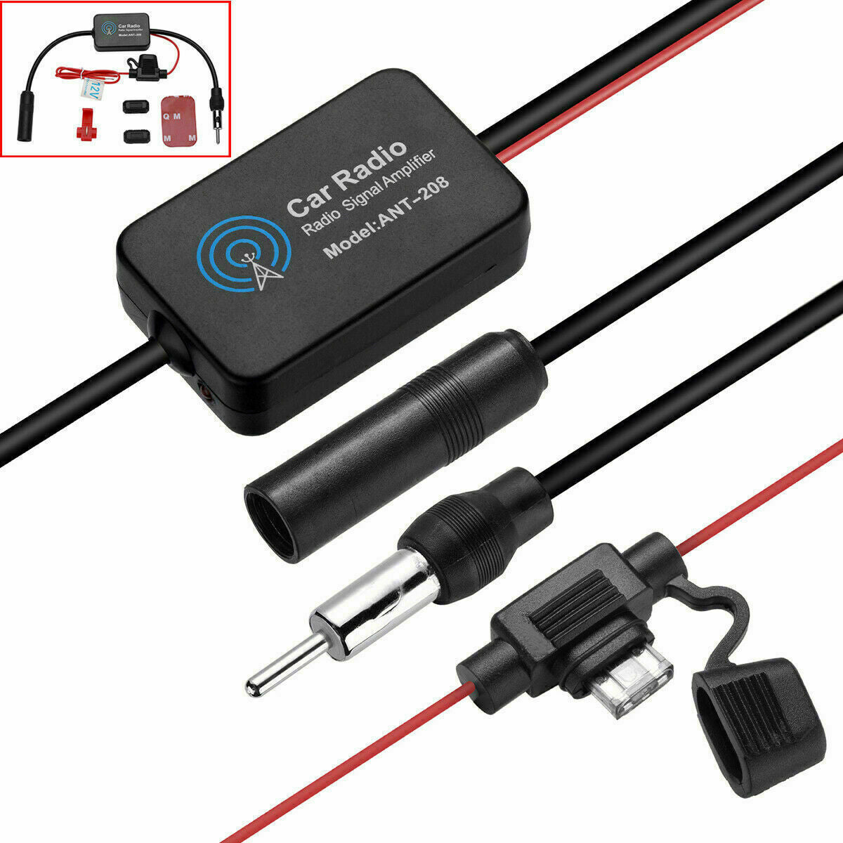Automobile Universal Car FM / AM Radio Stereo Antenna Signal Amplifier Booster