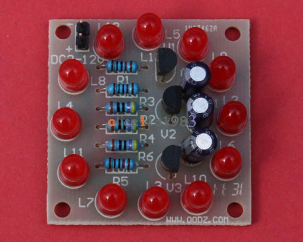 Red DIY Kit Circular Lamp Suite 12PCS LED Electronic Production DIY Fun