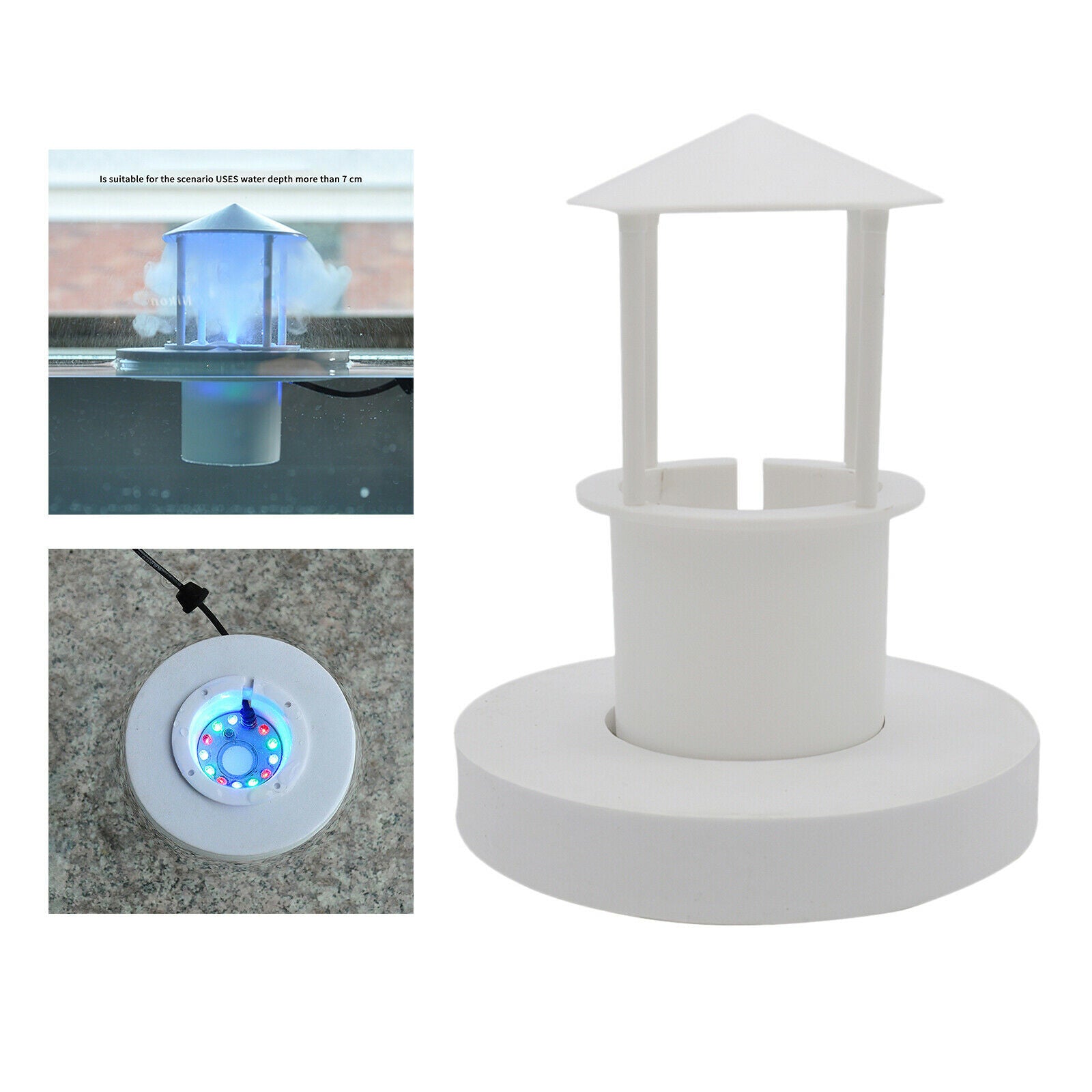 Mist Fog Maker Float Guard Splash Protector with LED Light Fishtank Aquarium