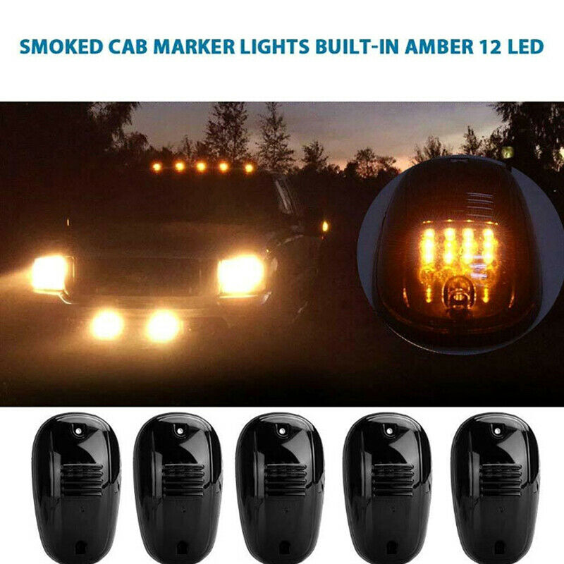 5Pcs Smoked Cab Roof Marker LED Roof Top Truck SUV Running Driving Light Set.DD