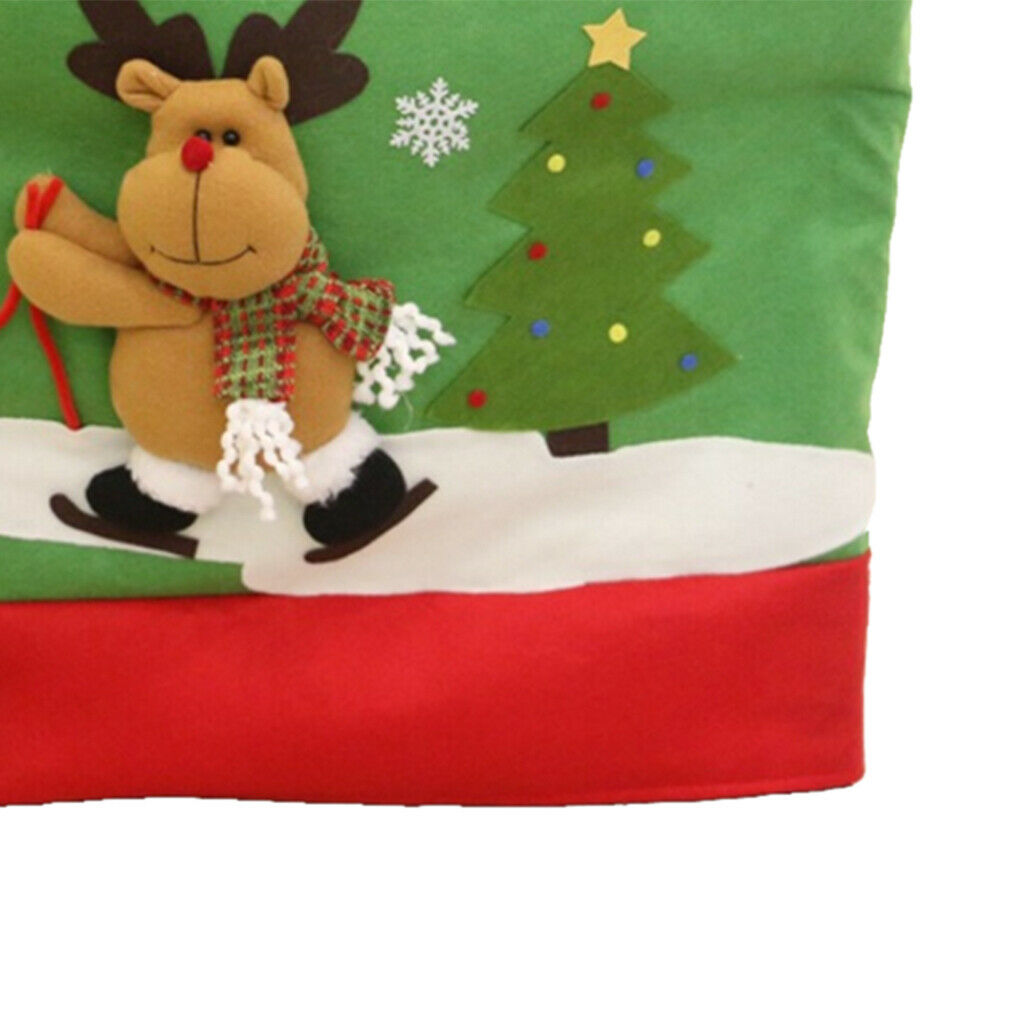 3Pcs/Set Christmas Chair Back Cover,Santa/Snowman/Elk Chair Set for Dining Room