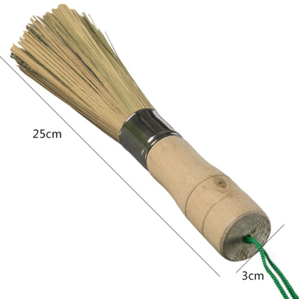 1Pcs Wash Pot Brush Handmade Wash Brush Natural Bamboo Convenient for Kitchen