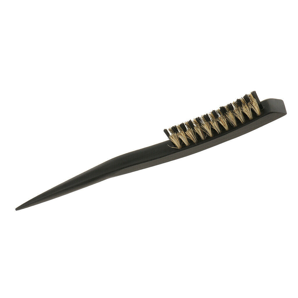 Nylon Bristle Hair Brush Natural Wood Handle Hairbrush Comb 25cm