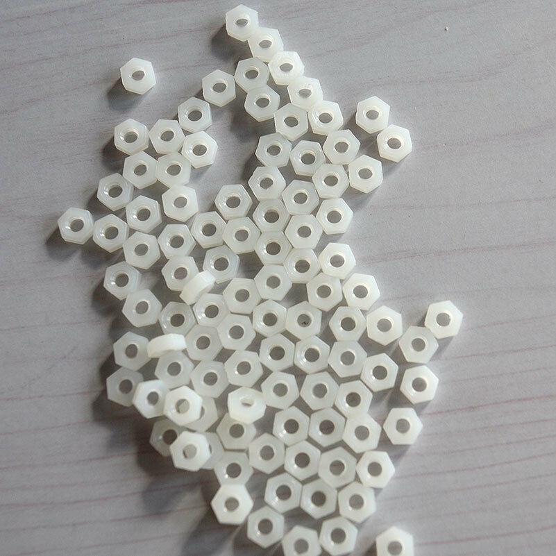 White Nylon Screw Nuts Hexagonal Standoff Spacer M3 Nut 100  aLSJCA