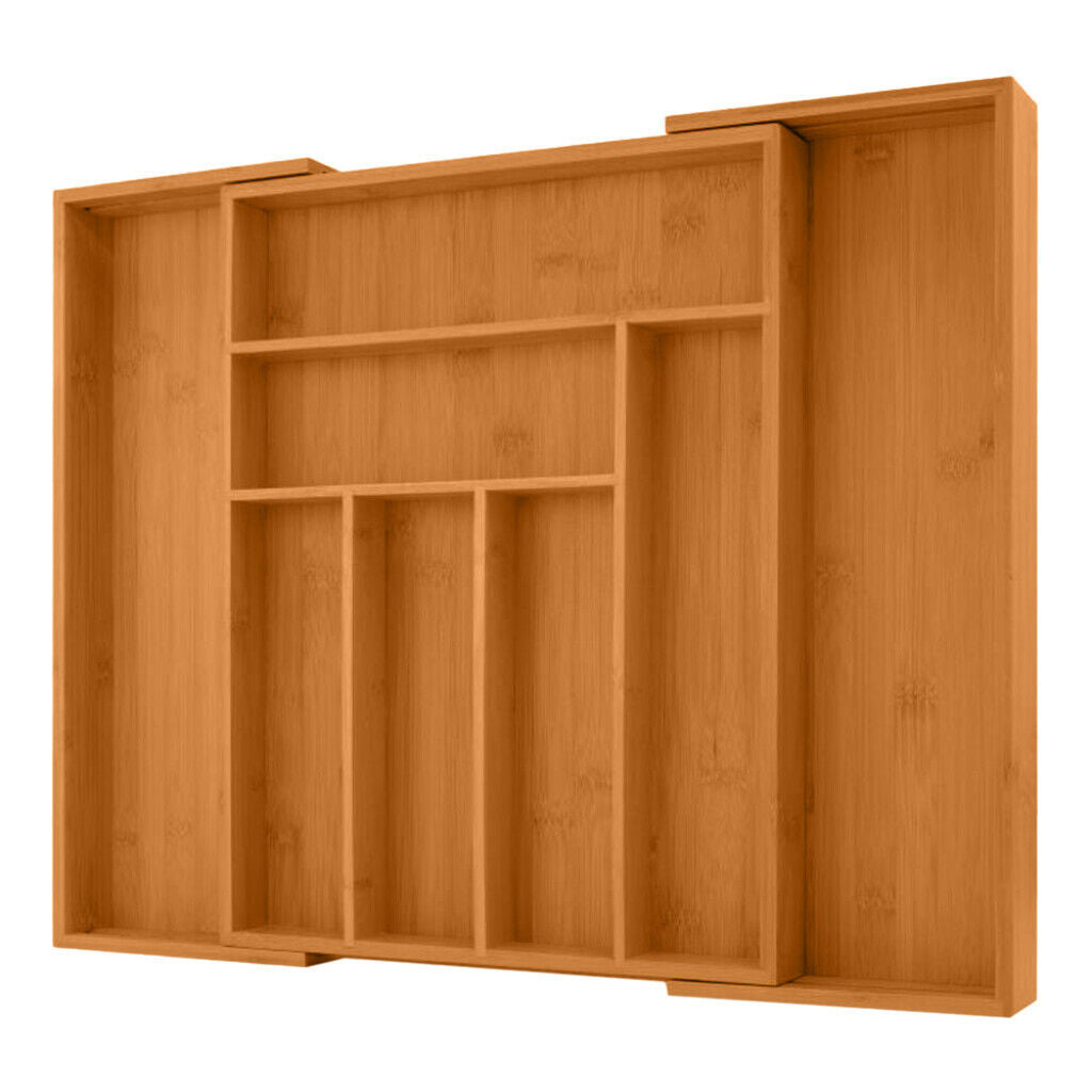 Adjustable Cutlery Organizer Drawer Tray Kitchen Compartments Orderly Placed