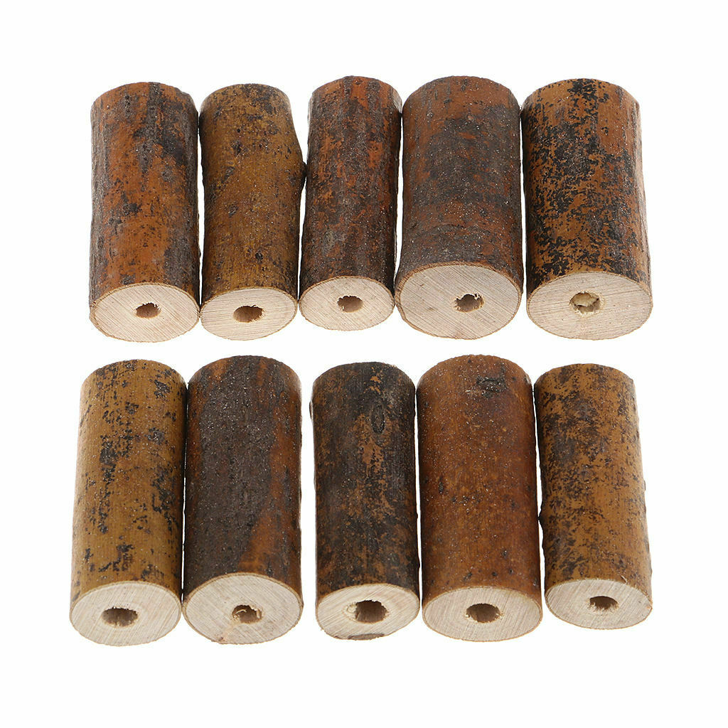 10 Pieces Drilled Natural Pine Wood Sticks DIY