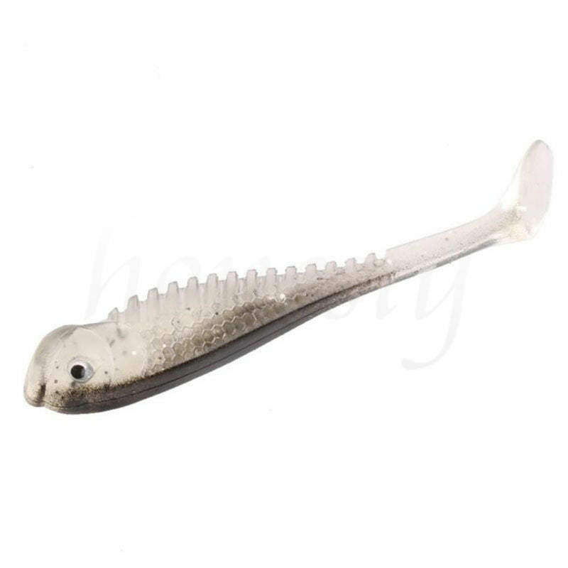 10Pcs 75mm Soft Silicone Tiddler Bait Fluke Fishing Saltwater Fish Lure Bass
