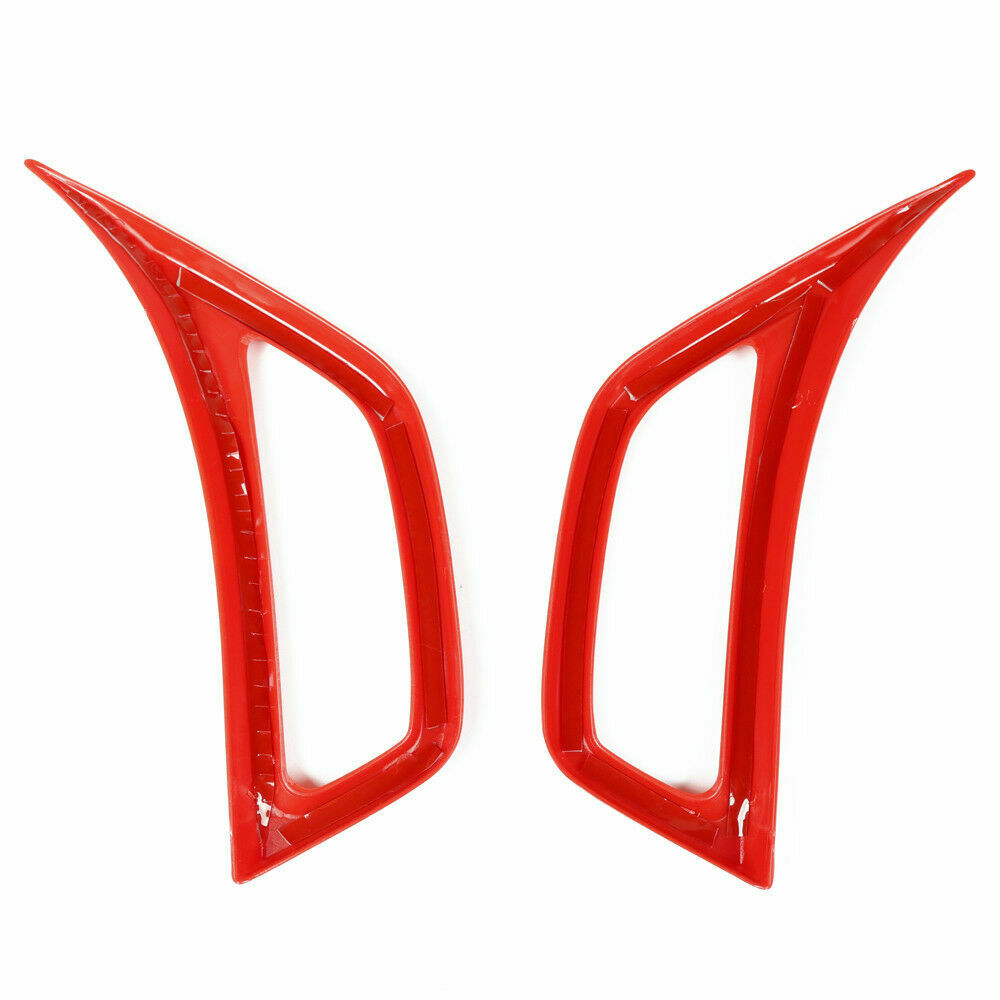 2pcs Car Leaf Plate Air Inlet Vent Trim Cover Red For Jeep Wrangler JL 2018-20