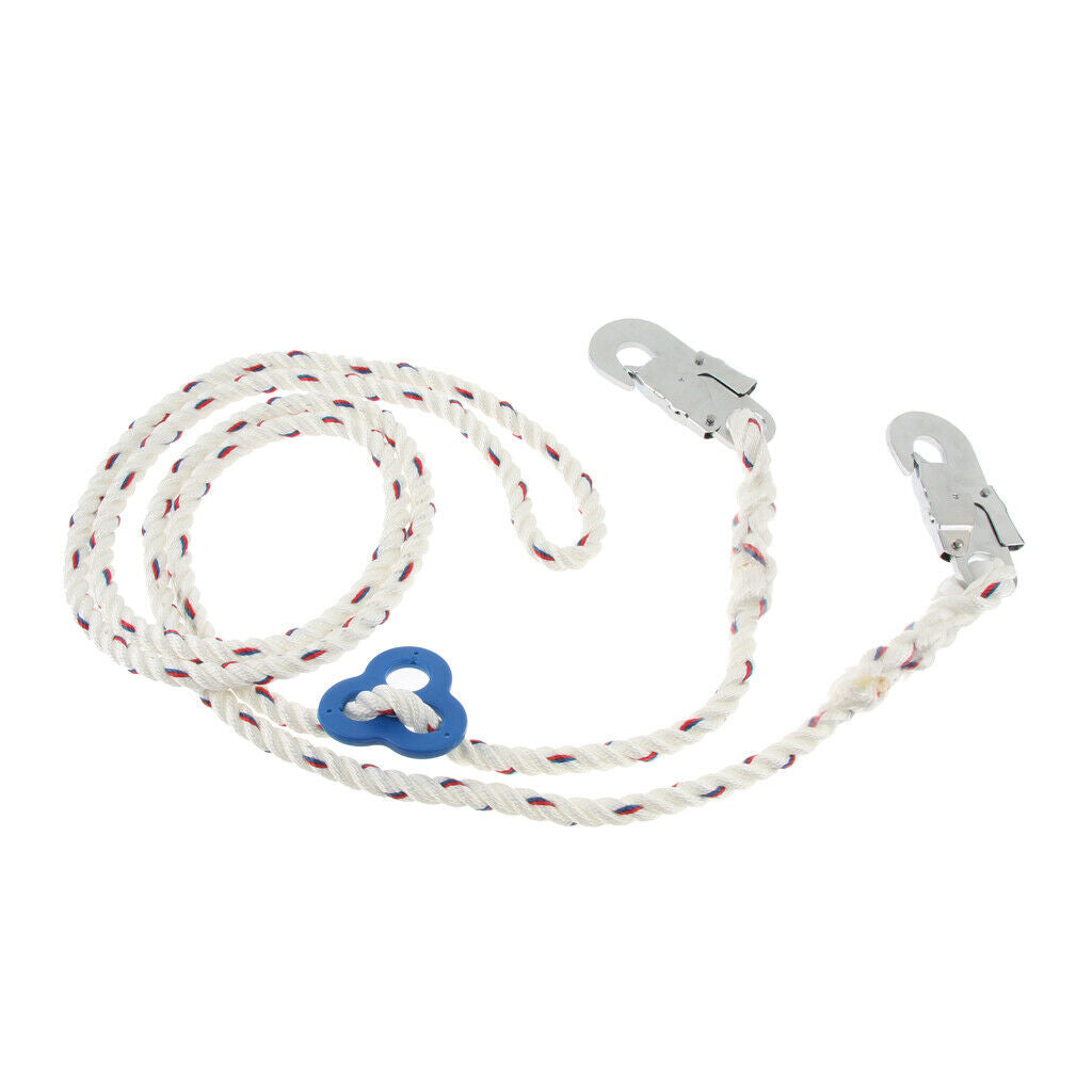 23KN Climbing Fall Protection Lanyard Harness Rope Belt w/ Clip Hook Buckle
