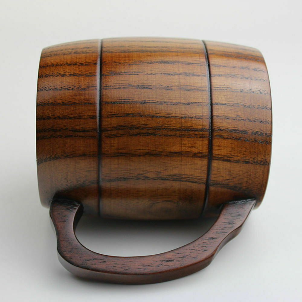 4X Wooden Handmade Drinks Coffee Cups Beer Cup Kitchen Office Birthday Gifts