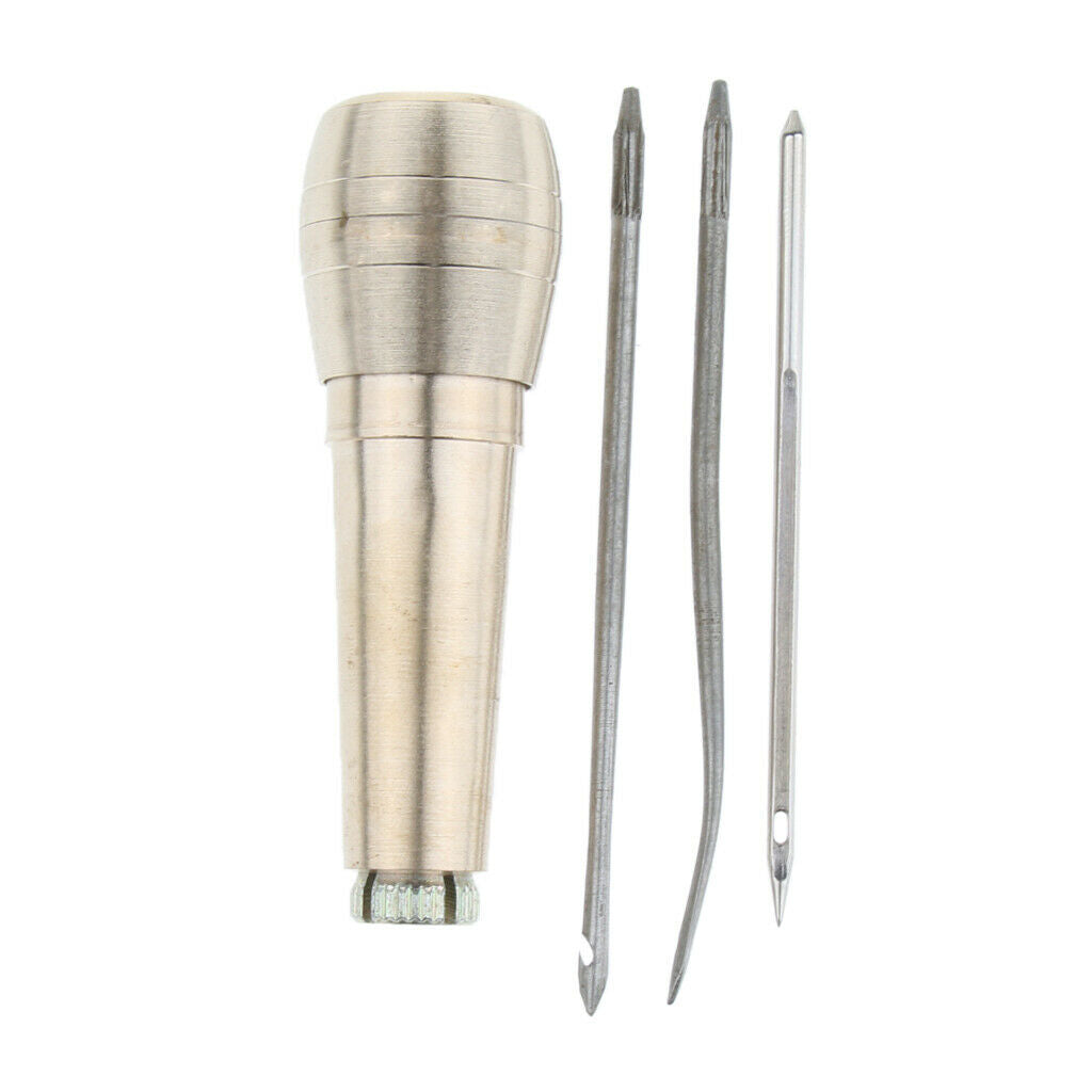 Copper Handle Sewing Awl With 3 Needles Hand