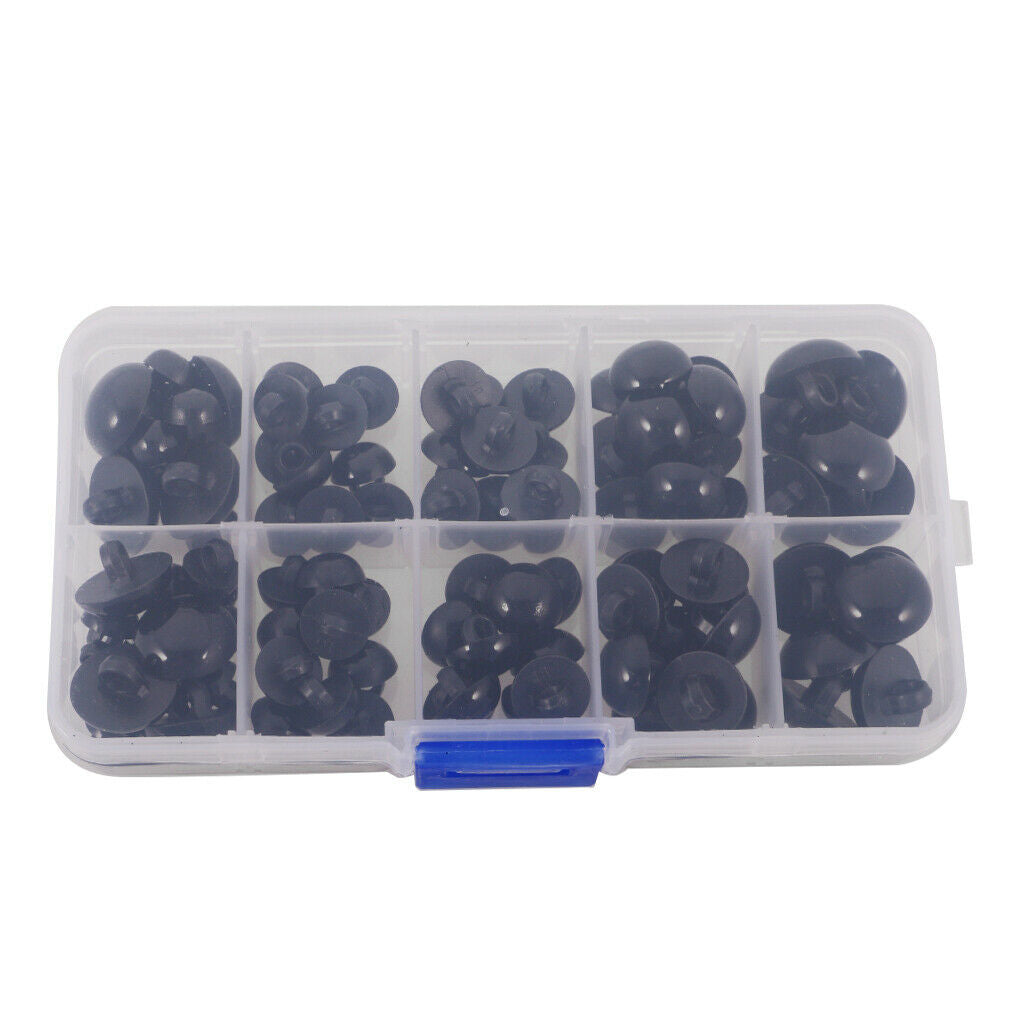 Black Round Buttons - For Plush Toys Eyes Nose Sewing - for DIY Sewing Animal