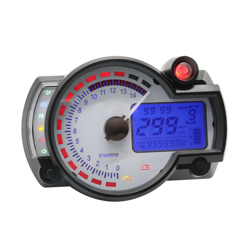 Motorcycle ATV Bikes 7 Color LED Odometer Speedometer Digital Gauge Tachometer