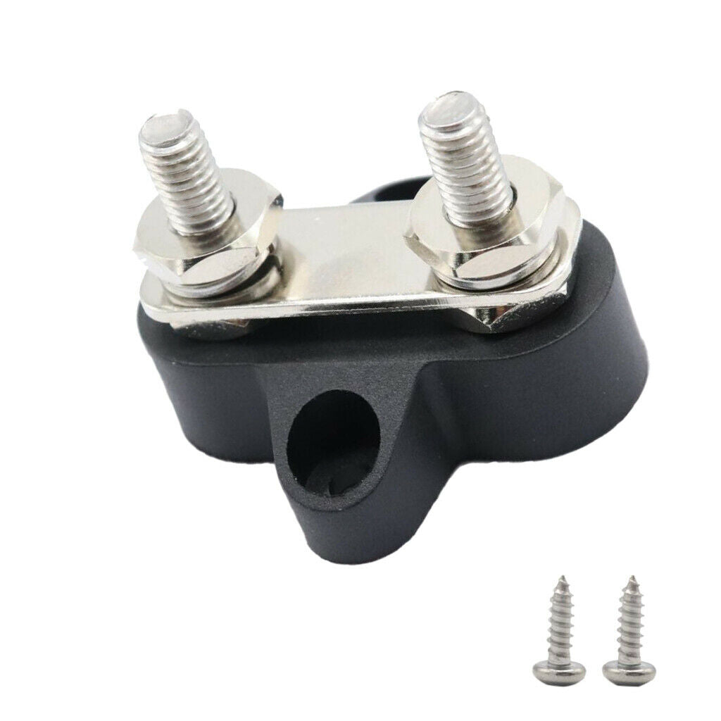 Universal Car Truck Marine Boat Double M6 Terminal Stud Bus Bar 48V DC Black