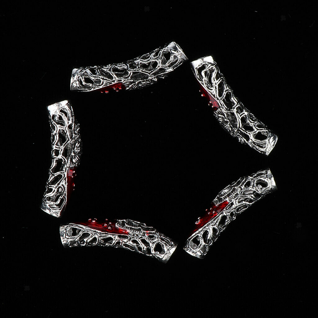 10 Pieces Hair Extension Beads Dreadlock Braiding Tubes DIY Jewelry Found Pieces