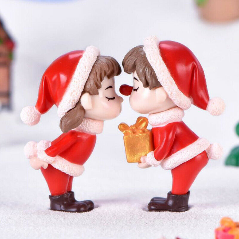Christmas Couple Garden Miniatures Micro Landscape Garden Home Decorati.l8