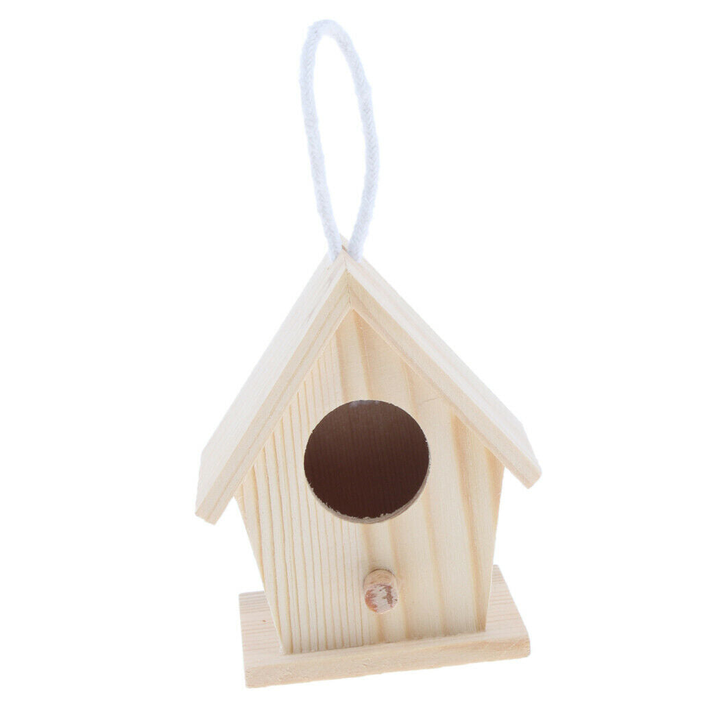 Wood Birdhouse Craft Decorative Cage Bird House Attracts Parakeet Cockatiel