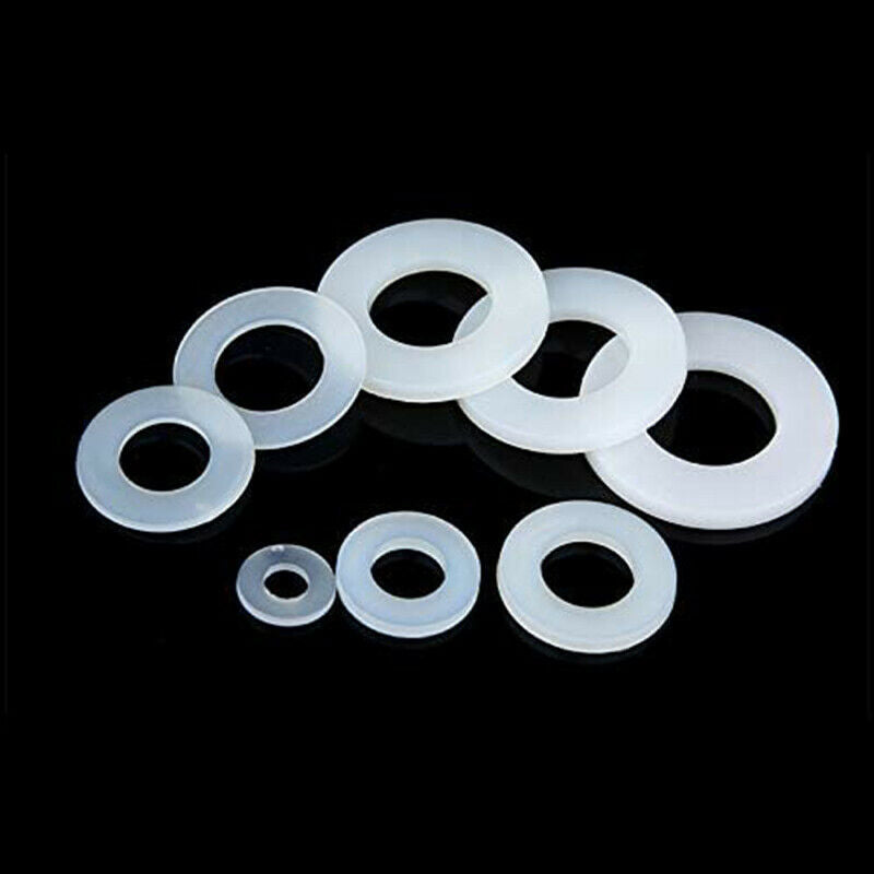 500x Nylon Washers Plastic Round Flat Washers White M2 M2.5 M3 M4 M5 M6 M8 HN US