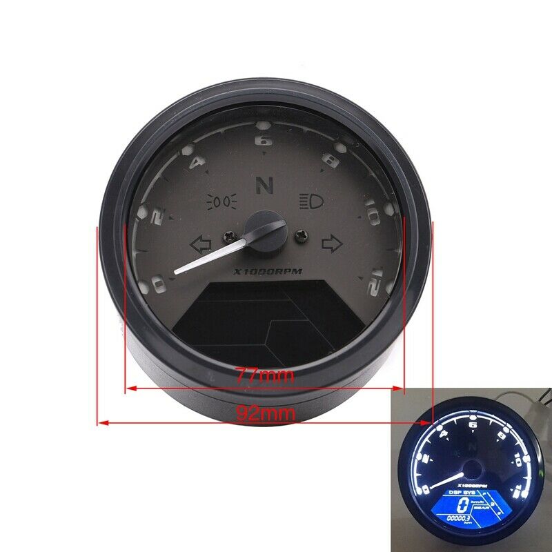 8-18V Universal LCD Digital Tachometer Speedometer Odometer Motorcycle MotorbiD7