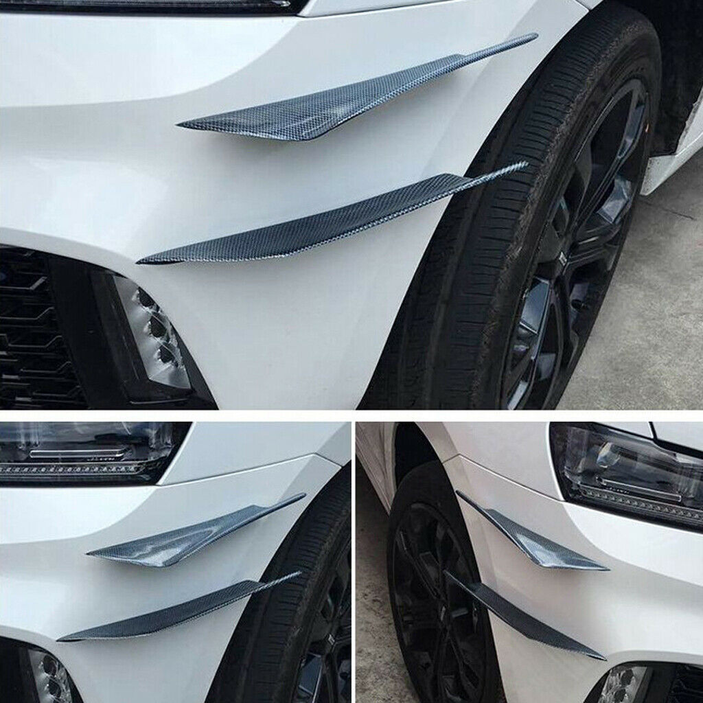 4pcs Universal Car Front Bumper Splitter Fins Body Spoiler Lip Trim Kit