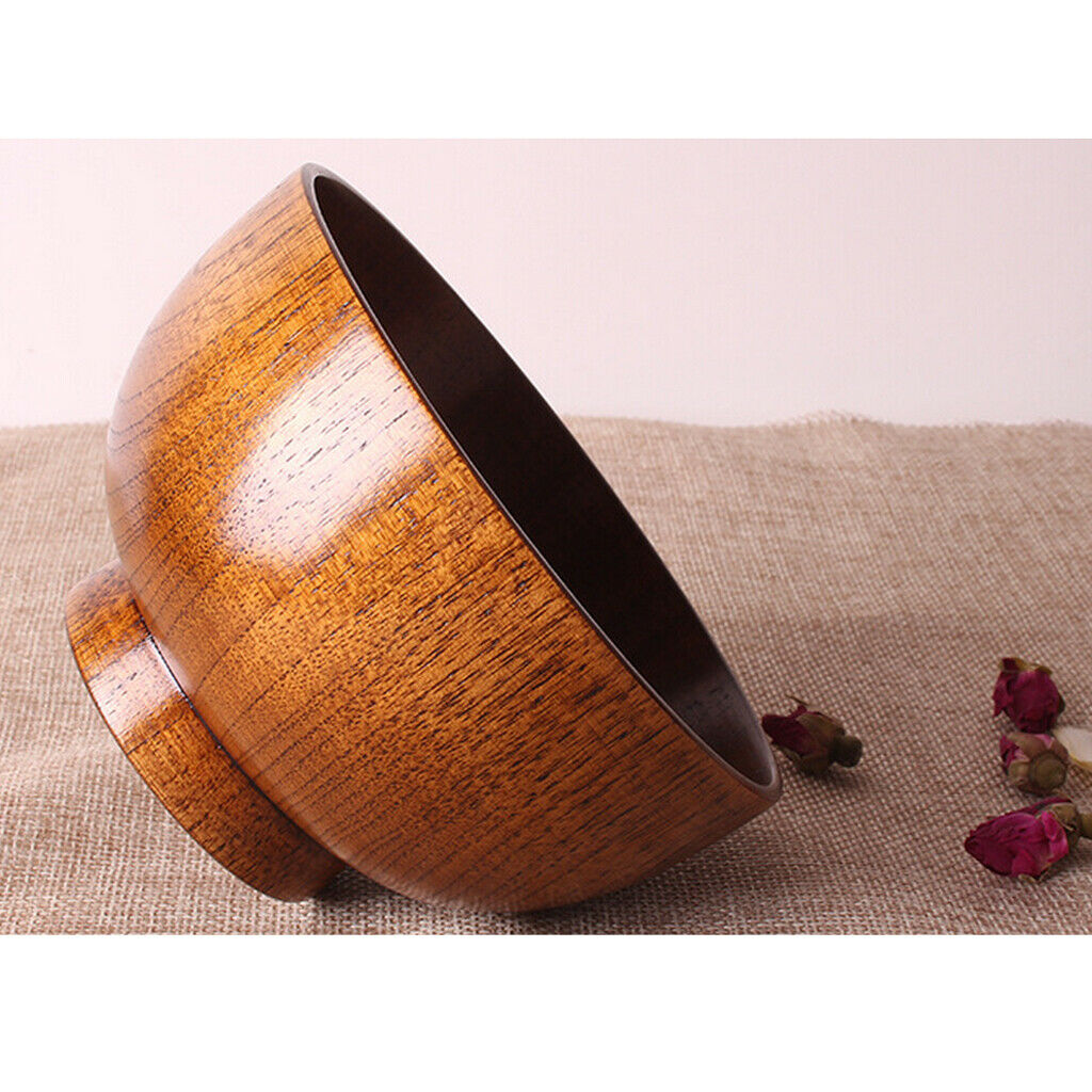 2pcs Wooden Kids Soup Bowl Tableware Snack Container Food Serving Bowl
