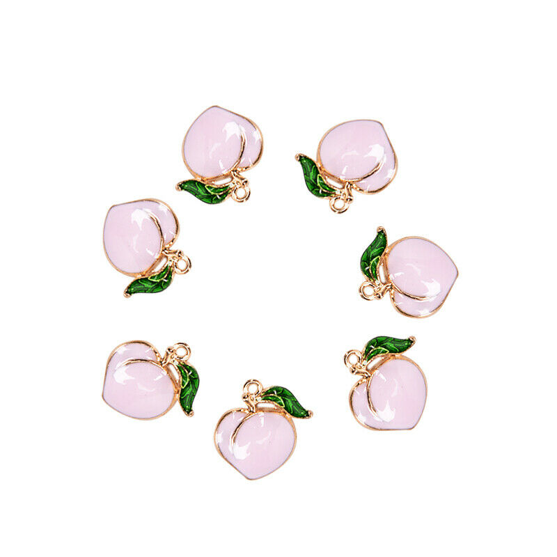 10x Fruit Peach Enamel Alloy Charms Pendant DIY Craft Jewelry Findings Gi.l8