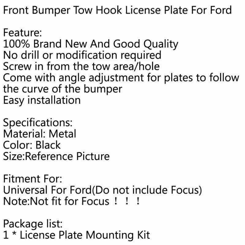Car Tow Hook License Plate Relocate Mounting Bracket Holder Fit For Ford CN