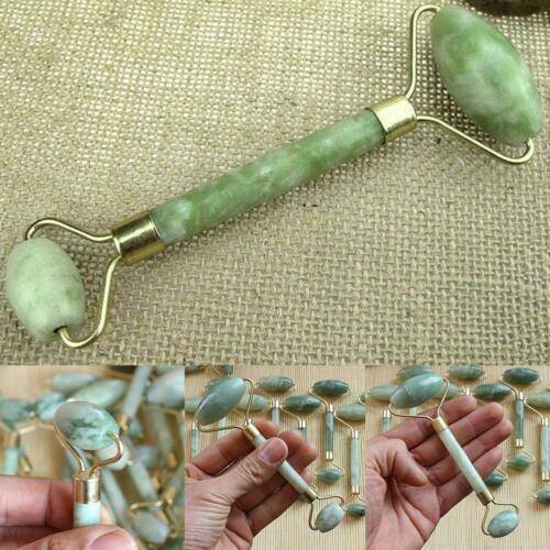 Natural Rose Quartz Facial Jade Stone Roller Beauty Massage Tool Face Massager@.