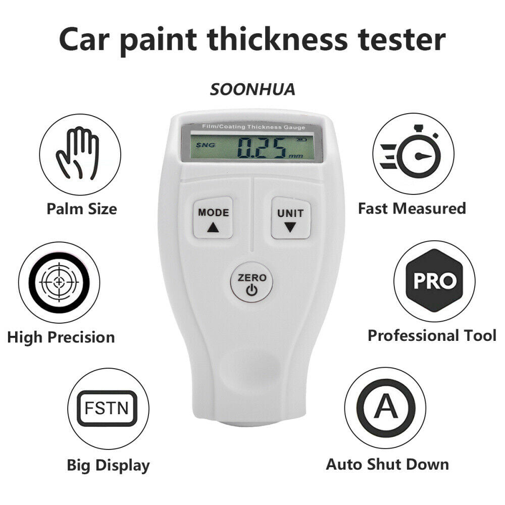 Mini LCD Digital Auto Car Paint Coating Thickness Tester Measuring Gauge Meter