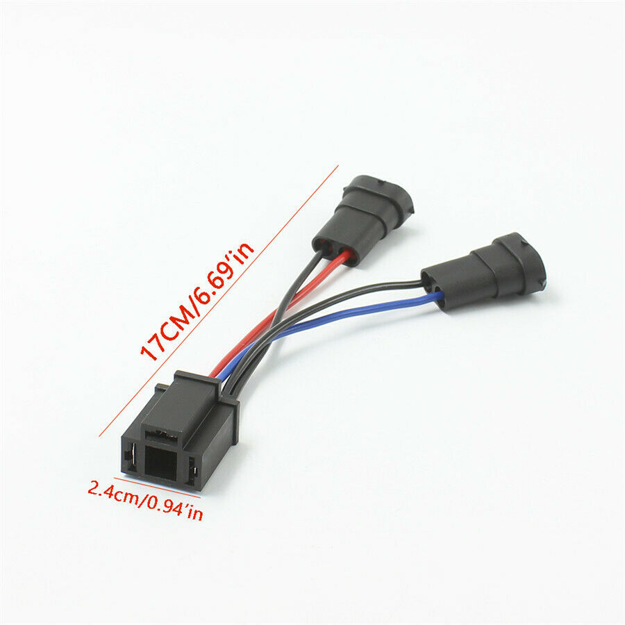 1 Pair H9/H11 Male Adapter to H4 3-prong Female Socket Conversion Wiring Harness