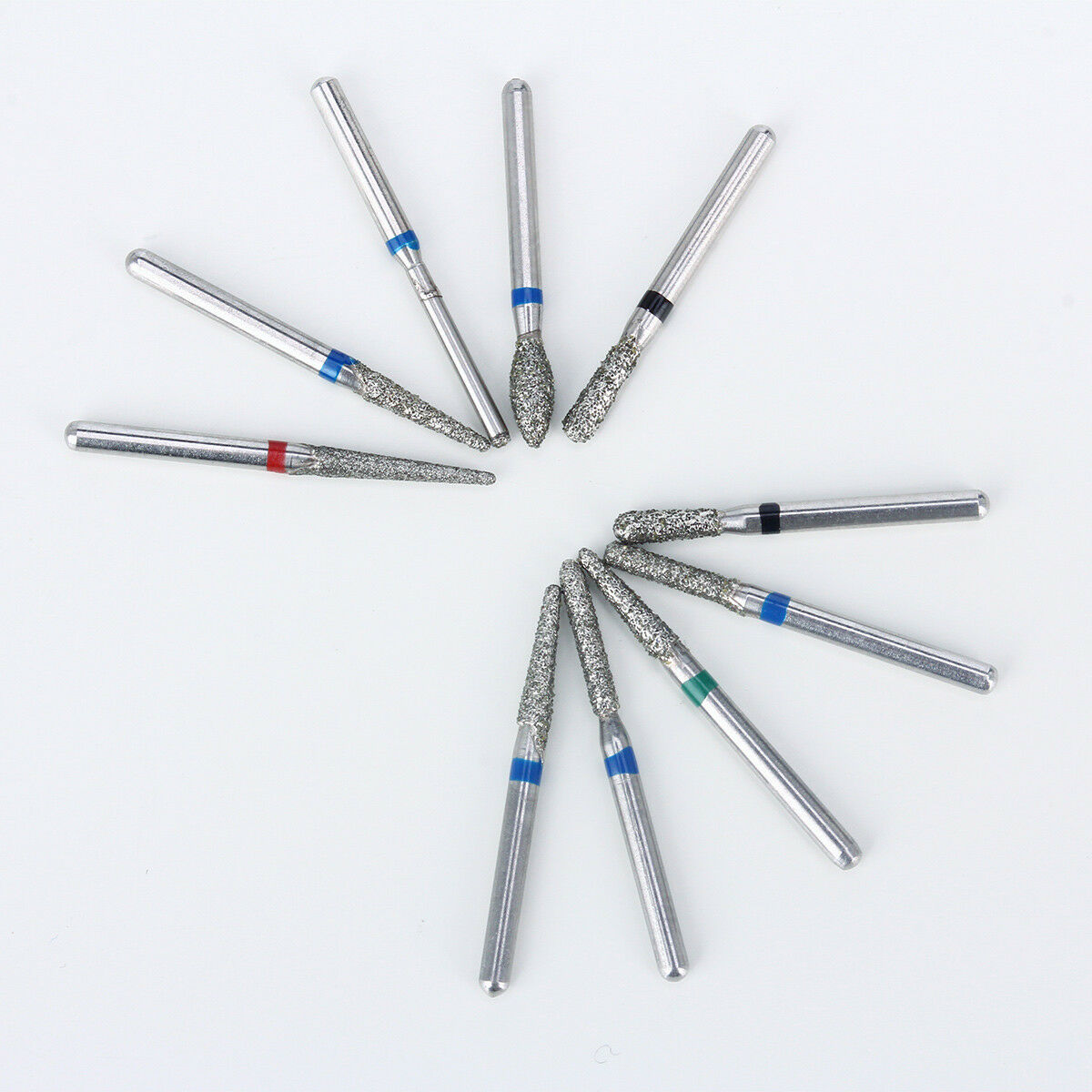 100X Dental Diamond Burs Set f Crown Bridge Preparation Posterior Molar Teeth