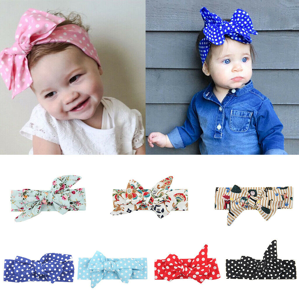 Cute Baby Girls Toddler Bowknot Hair Band Khaki