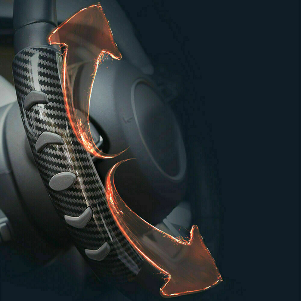 2x Carbon Fiber Universal Car Steering Wheel Booster Cover Non-Slip Accessories