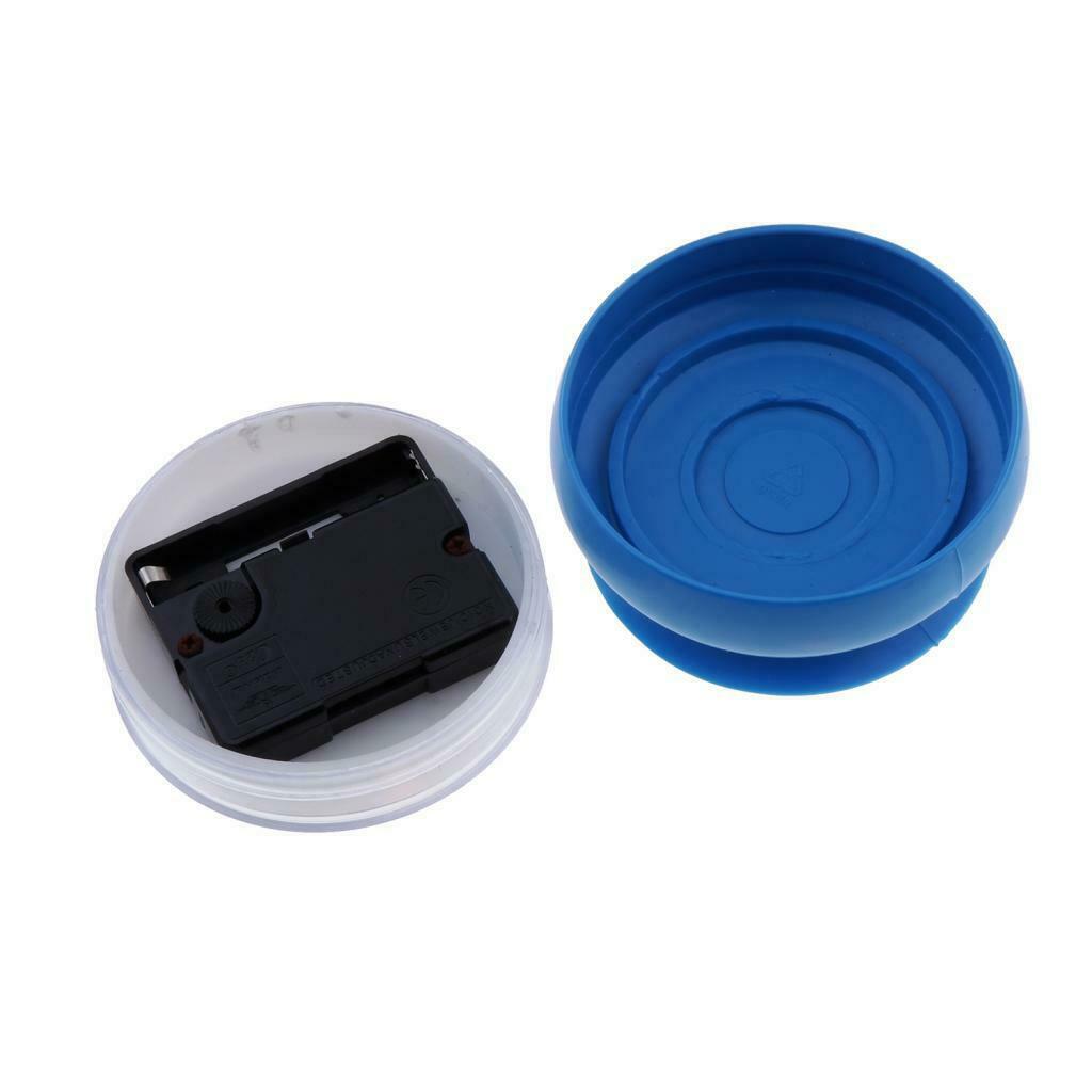 Mini Wall Clock Suction Cup Water Resistant for Bathroom Kitchen Blue