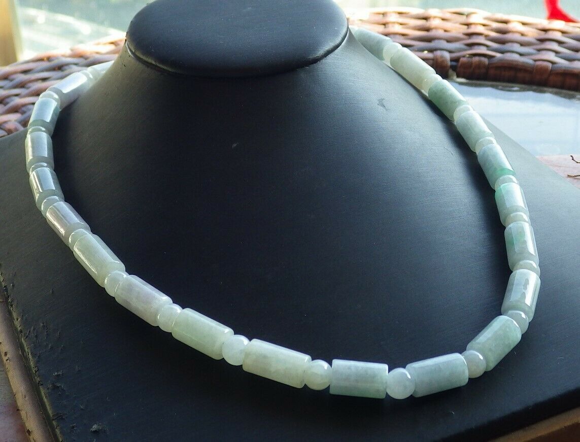Certified Green Natural A JADE Jadeite Beads Circle Necklace 20 inches é¡¹é“¾