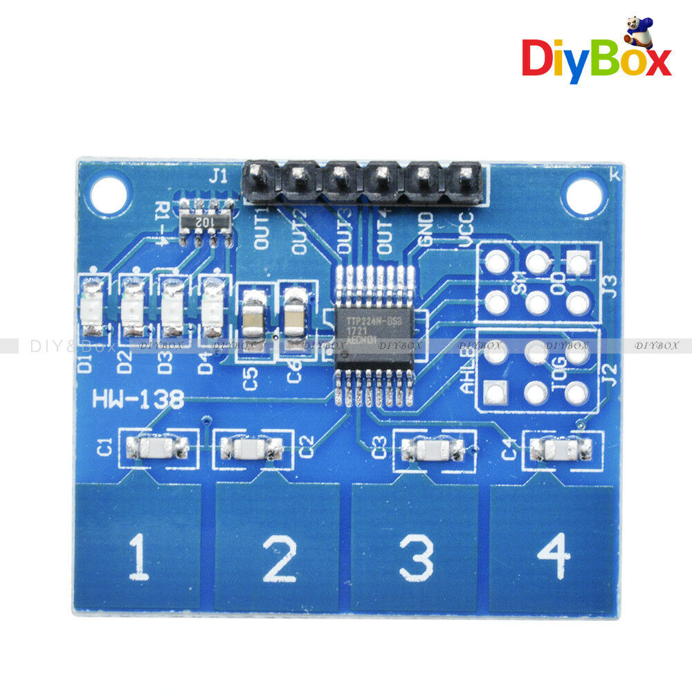 TTP224 4-Channel Digital Touch Sensor Module Capacitive Touch Switch Button