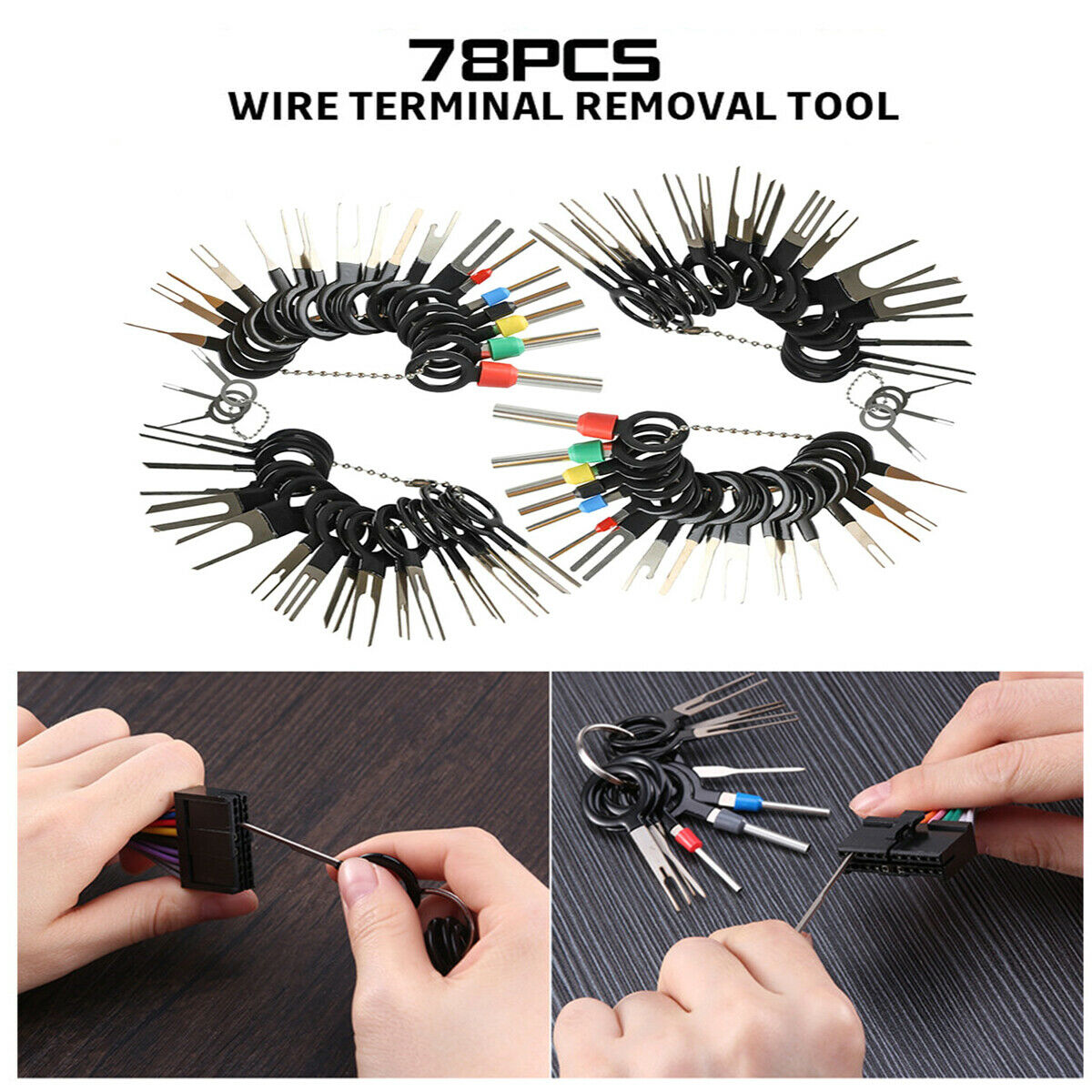 78PCS Car Wire Terminal Removal Tool Electrical Wiring Crimp Connector Pin Kit