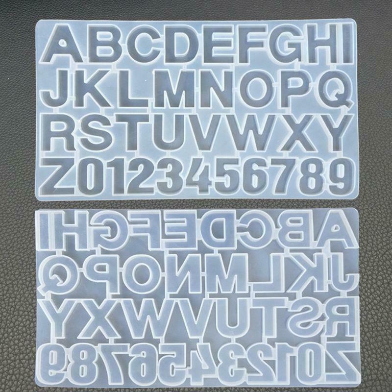 DIY Crystal Epoxy Numbers 26 Letters Mold High Mirror Crafts Silicone Mould