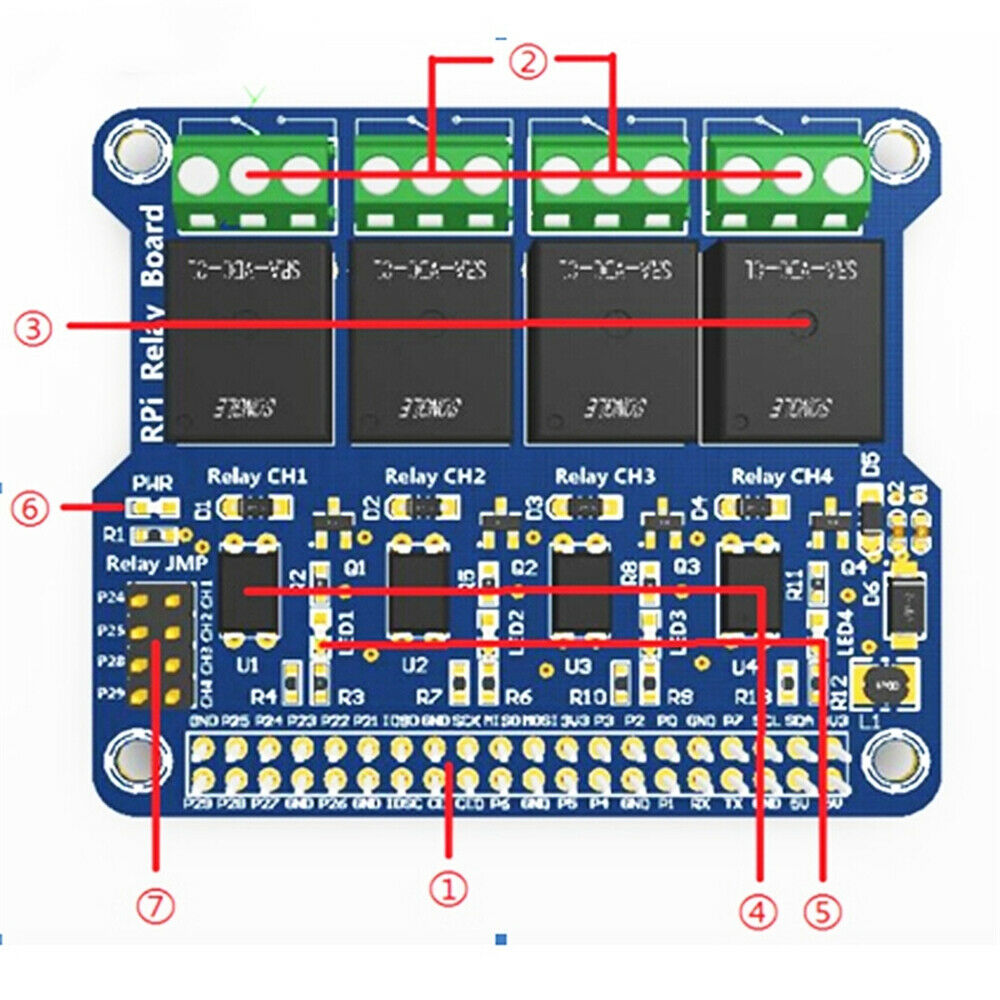 For Raspberry Pi Power Relay Board Expansion Module Shield SupportRPi Automation