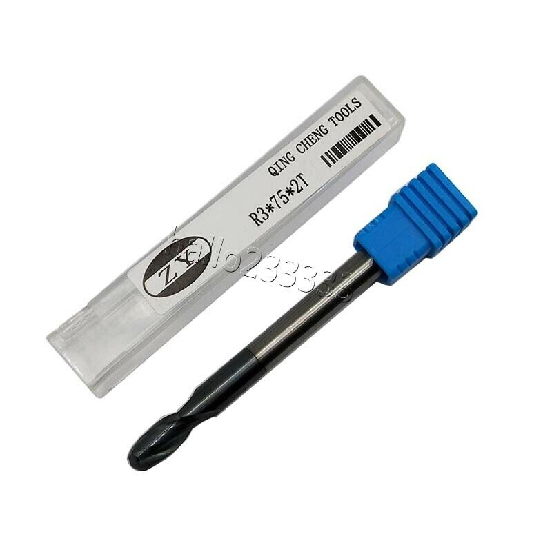R3×75×2Flute 3mm shank 2 Flute Ball nose carbide End Mill Cutter CNC HRC45°